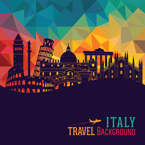 Italy travel background art vector 04 travel Italy background   