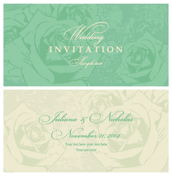 Retro floral wedding invitation cards vector 02 wedding Retro font invitation cards invitation floral   