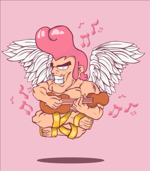 Funny cupid man cartoon vector 03 man funny cupid cartoon   