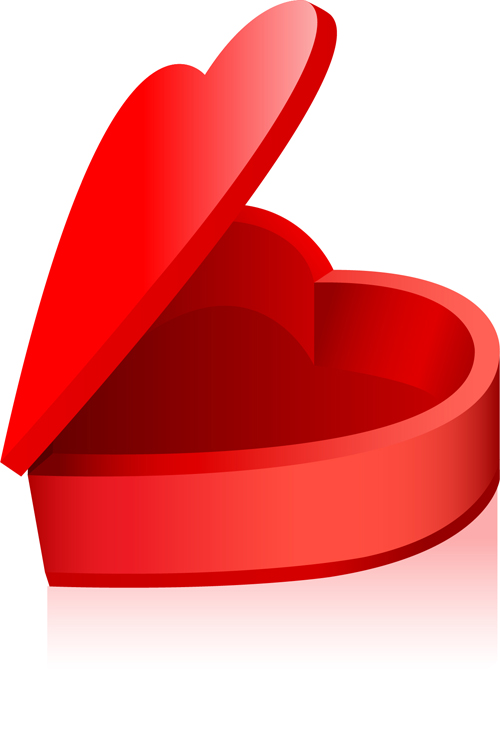 Red heart gift box vector heart gift box   