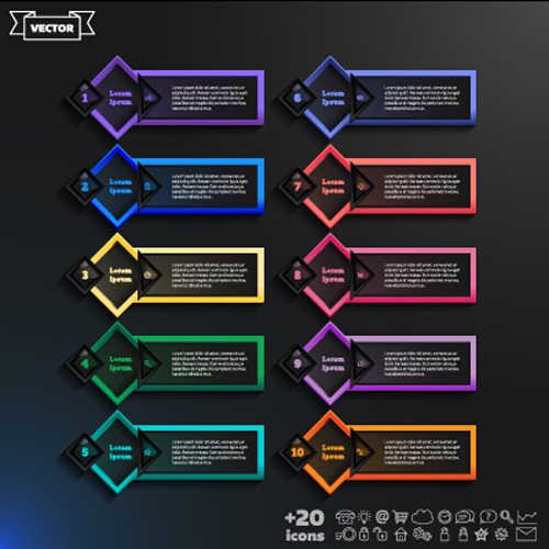 Dark infographic with diagram business template vector 09 template infographic diagram dark business   