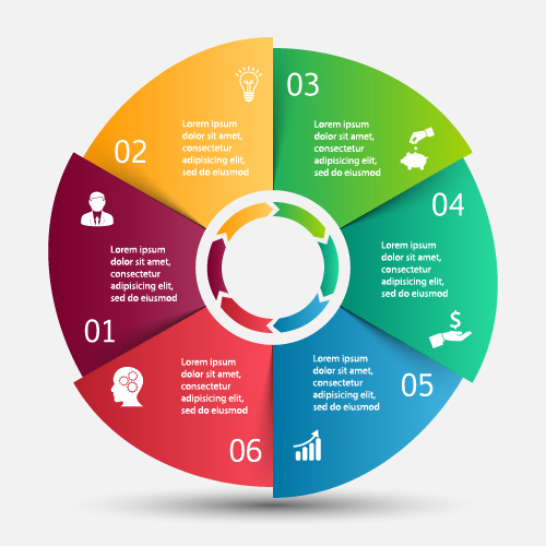 Modern circular infographics vector design set 15 modern infographics circular   