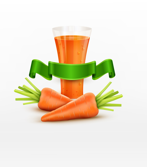 Carrot juice with green ribbon vector ribbon juice green carrot   