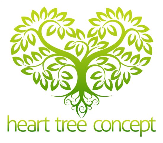 Heart tree logo vector 02 tree logo heart   