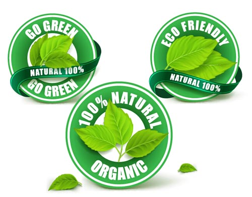 Natural products labels round vector products natural labels   