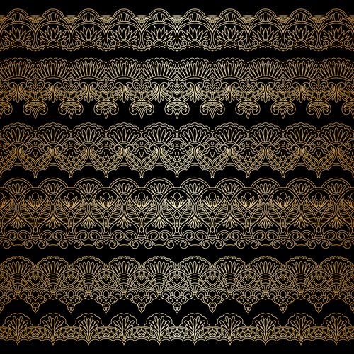 Golden decor borders vector graphics 05 graphics golden decor borders   