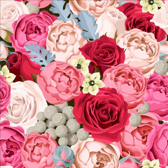 Different color rose pattern vector rose pattern different color   