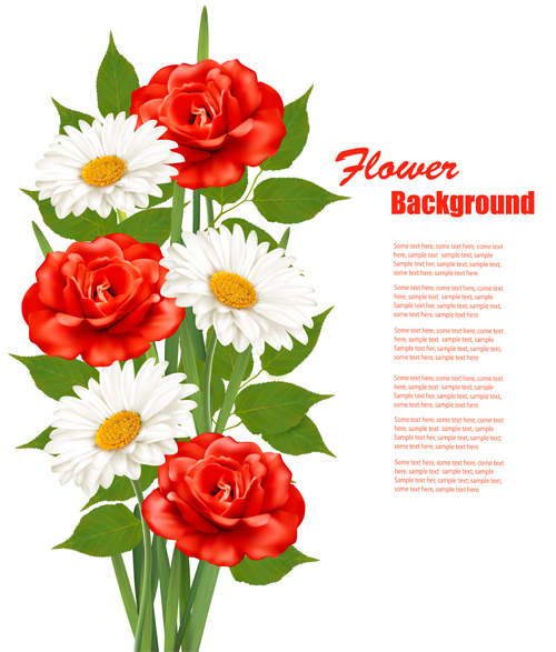 Red and white flowers background vectors white red flowers background   