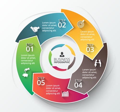 Modern circular infographics vector design set 11 modern infographics circular   