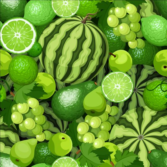 Green fruits seamless pattern vector seamless pattern green fruits   