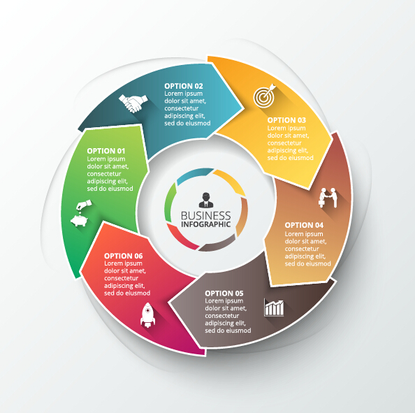 Modern circular infographics vector design set 10 modern infographics circular   