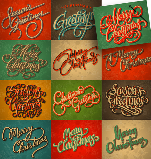 Merry Christmas Calligraphic Typographic vector template 01 vector template merry christmas christmas calligraphic   
