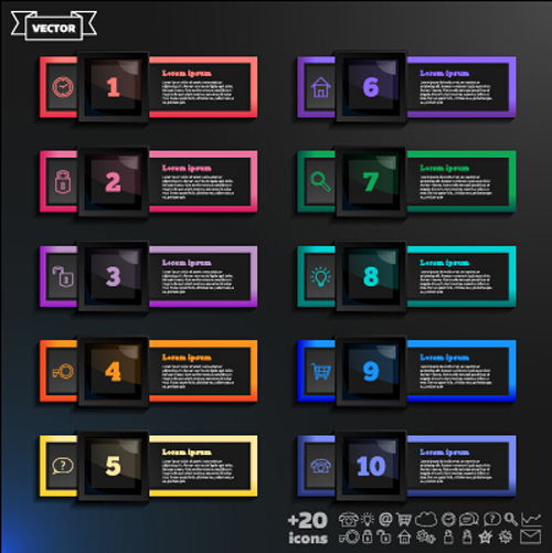 Dark infographic with diagram business template vector 01 template infographic diagram dark business   