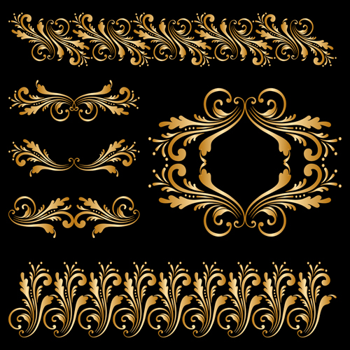 Luxury golden ornaments illustration vector 02 ornaments luxury illustration golden   