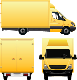 Yellow cargo delivery van vector design yellow delivery cargo   