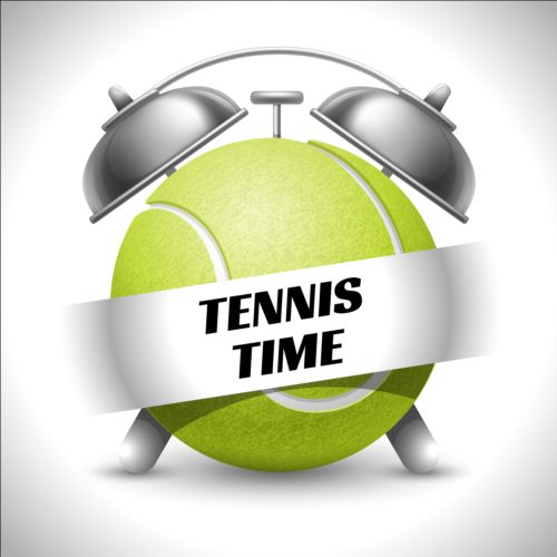 Clock with tennis vector tennis clock   