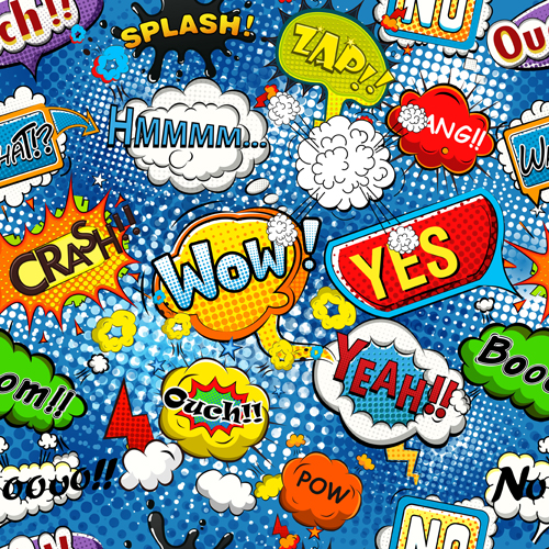 Comic speech bubbles vector seamless pattern 02 speech seamless pattern Comic bubbles   