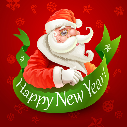 Santa and New Year background vector new year background vector background   