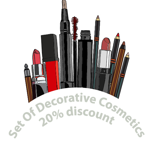 Decorative cosmetics discount poster vector 02 poster discount decorative cosmetics   