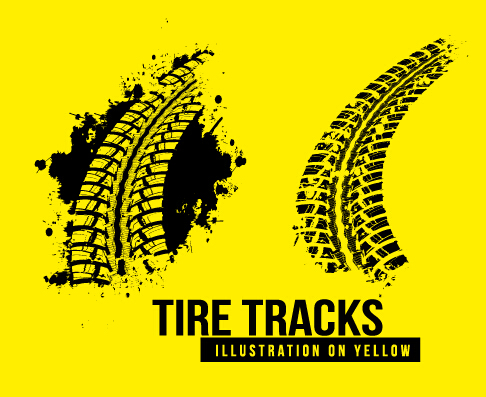 Vintage tire tracks art backgrounds vector vintage track tire backgrounds   