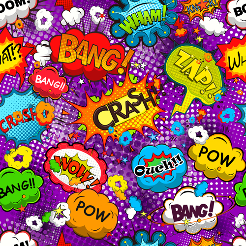 Comic speech bubbles vector seamless pattern 01 speech seamless pattern Comic bubbles   