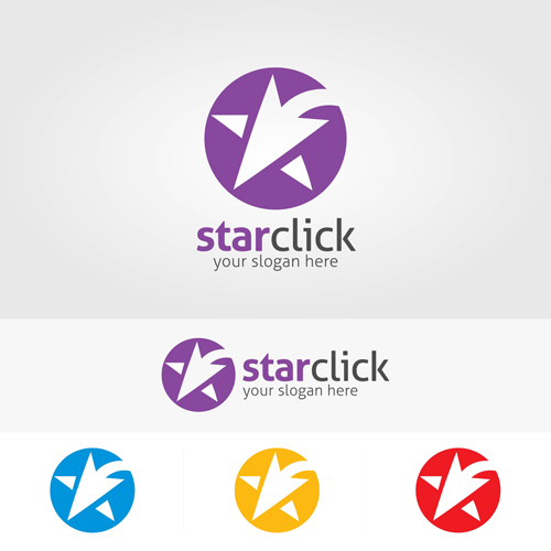 Abstract star logos vector set 04 star logos abstract   