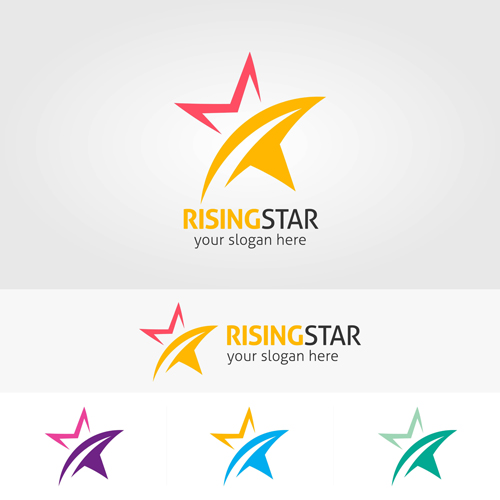 Abstract star logos vector set 03 star logos abstract   