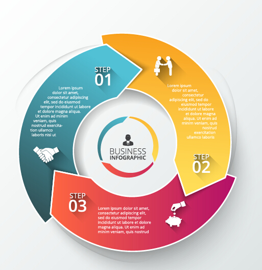 Modern circular infographics vector design set 06 modern infographics circular   