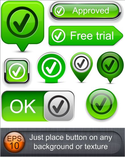Fresh green button web vector 01 web green fresh button   