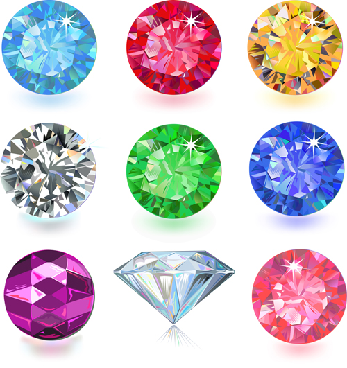 Colorful Gems design vector 04 gems colorful color   