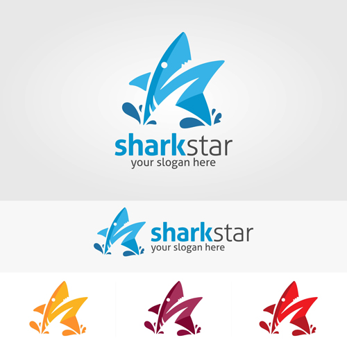 Abstract star logos vector set 01 star logos abstract   