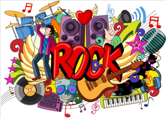 Rock music doodle vector illustration rock music illustration doodle   