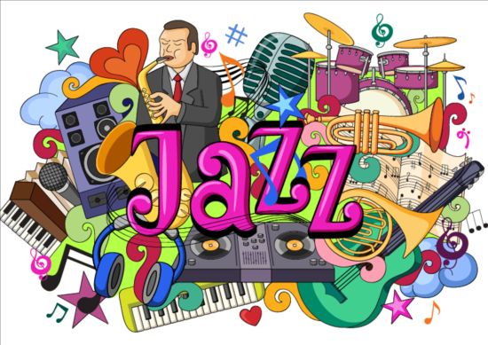 Jazz music doodle vector illustration music Jazz illustration doodle   