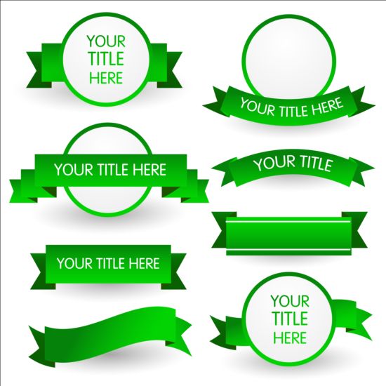 Round label with green ribbon vector ribbon label green   