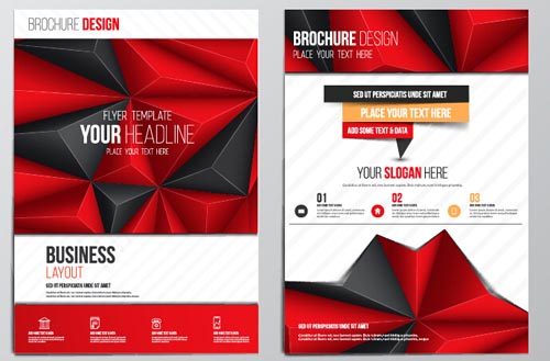 Red styles flyer and cover brochure vector 04 Red style flyer brochure   