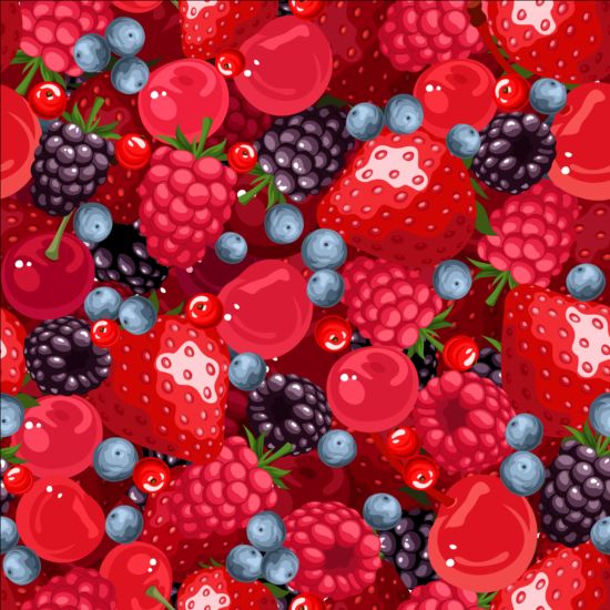 Juicy berries seamless pattern vector seamless pattern juicy berries   
