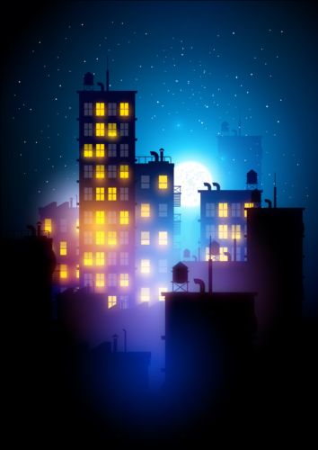 Charming city night scenery vector 09 scenery night city Charming   