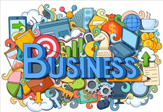 Business elements doodle vector doodle business   