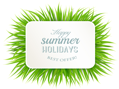 Green grass with summer background vector summer green grass background   