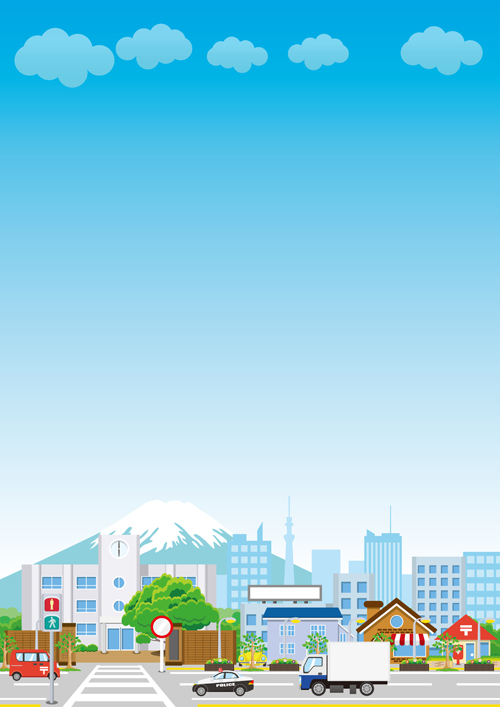 Modern city landscape vector template 01 modern landscape city   