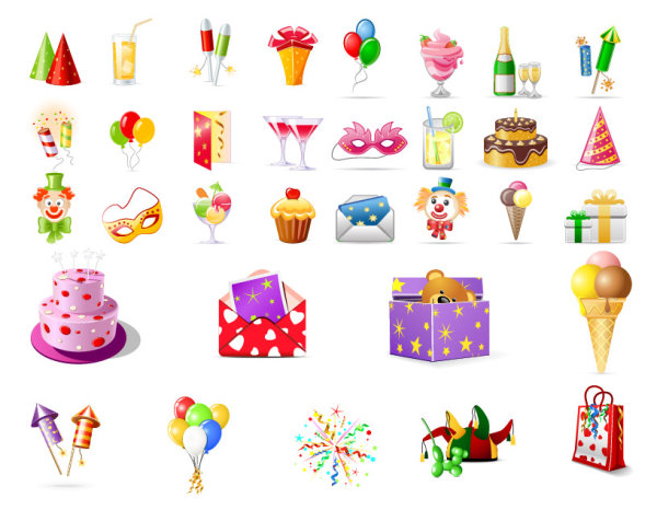 Birthday theme Icon vector theme icon birthday   