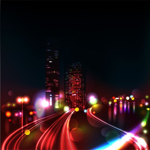 Charming city night scenery vector 07 scenery night city Charming   