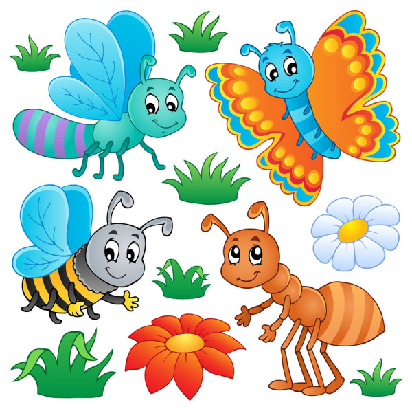 Funny Cartoon Insects vector set 03 insects funny cartoon   
