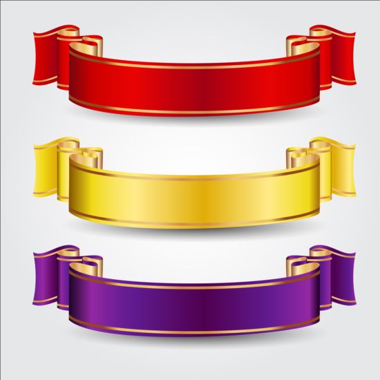 Purple with red and yellow ribbons vectors yellow ribbons red purple   