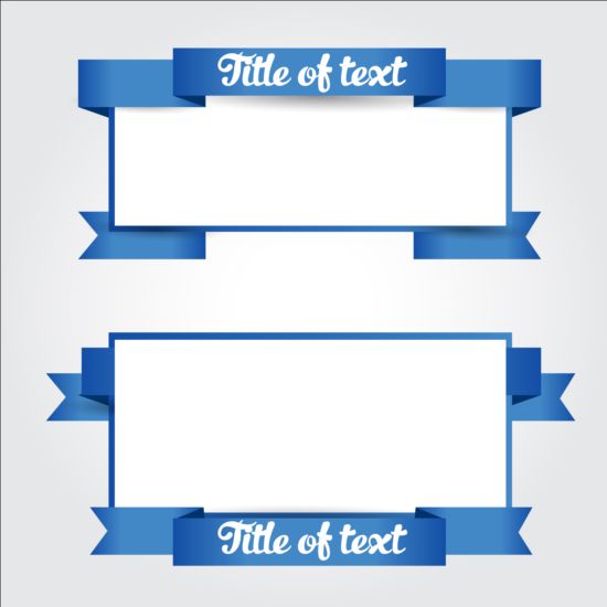 Blue ribbon with blank banners vector ribbon blue blank banners   