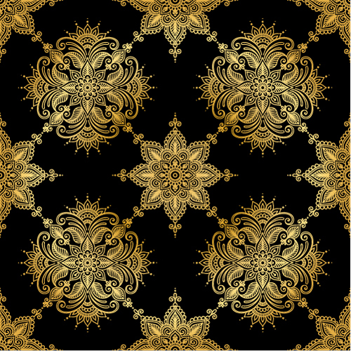 Golden ornaments seamless pattern vector 02 seamless pattern ornaments golden   