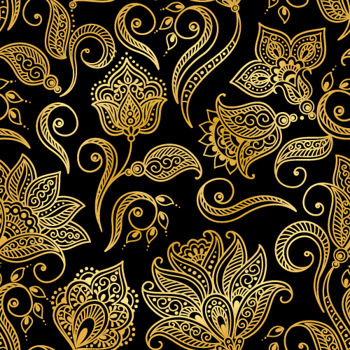 Golden ornaments seamless pattern vector 01 seamless pattern ornaments golden   