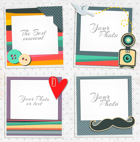 Cute photo frame vector set 06 photo frame cute   