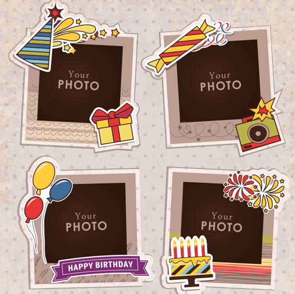 Cute photo frame vector set 04 photo frame cute   