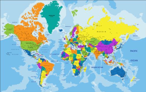 Colored world map creative material 01 world olored map creative   